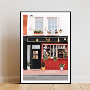 Englisches Pub Poster, Alkohol Druck, Bier Wandkunst, Alkohol Kunst Poster, Pub Druck, British Pub, Alkohol Poster, Retro Poster, Pastell Art