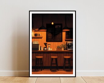Vintage Coffee Shop Poster, Kitchen Print, Coffee Wall Art, Coffee Art Poster, Cafe Print, Cafe Poster, Kitchen Wall Art, Kitchen Poster