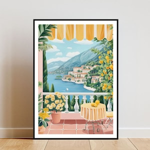 Lake Como Poster, Lake Como Print, Italy Wall Art, Travel Poster, Italy Print, Como Italy, European Wall Art, Pastel Art, Europe, Italian