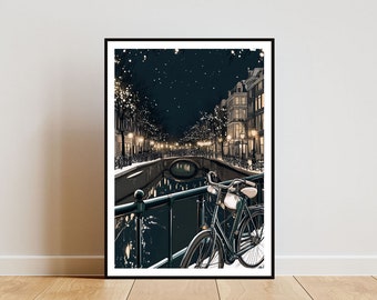 Amsterdam Poster, Holland Print, Netherlands Wall Art, Travel Poster, Netherlands Print, Amsterdam Netherlands Poster, Christmas Poster