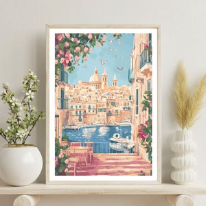 Valletta Poster, Valletta Print, Valletta Wall Art, Travel Poster, Malta Print, Valletta Malta Poster, Malta Poster, Malta Wall Art image 2