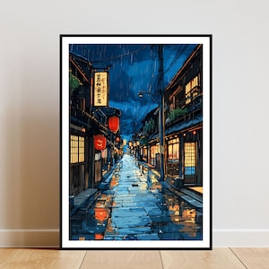 Japanese Street Poster, Japanese Print, Anime Wall Art, Japanese Anime Art Poster, Anime Print, Japanese Poster, Retro Japan Anime Art