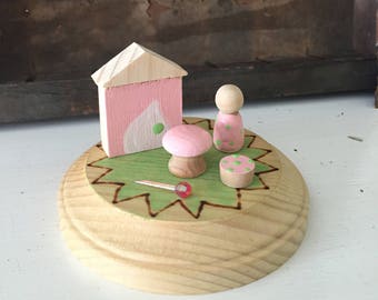 Perfeclty pink play set wooden peg doll waldorf