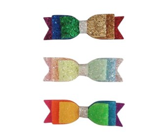 Rainbow Glitter Bow | Rainbow Bow | Glitter Bow