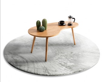 Wooden Coffee Table OAK , Asymmetrical Wooden Modern Coffee Table , Solid Wood Natural Coffee Table