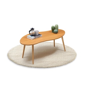 OAK Curvy Coffee Table Wood, Wavy Wood Coffee Table , Asymmetrical Coffee Table , Modern OAK Center Table , Irregular Coffee Table