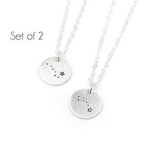 Tiny Sterling Silver Constellation Necklace Set, Ursa Major and Ursa Minor, Gift for Mom, Mothers Day, Big Dipper, Little Dipper