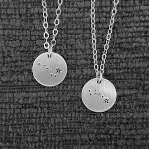 Tiny Sterling Silver Constellation Necklace Set, Ursa Major and Ursa Minor, Gift for Mom, Mothers Day, Big Dipper, Little Dipper
