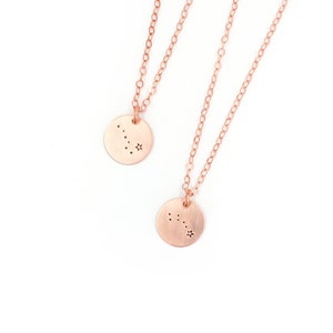 Tiny Rose Gold Constellation Necklace - Personalized Zodiac Charm - 14/20k gold-filled - Birthday Gift - Astronomy