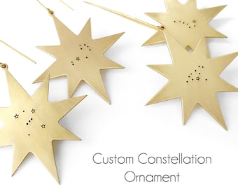 Personalized Brass Star Constellation Ornament