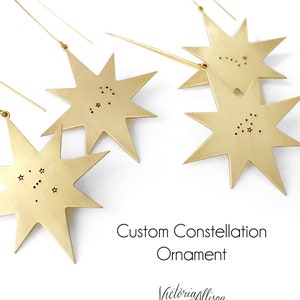 Personalized Brass Star Constellation Ornament