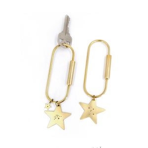 Personalized Large Brass Star Constellation Key Chain