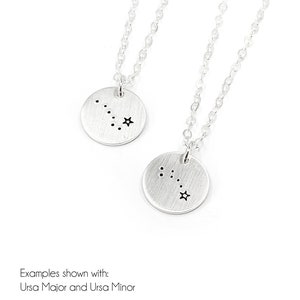 Tiny Constellation Necklace Silver or Gold Personalized Zodiac Charm Birthday Gift Astronomy image 2