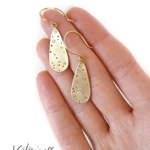 Big Dipper Little Dipper Earrings, Constellation Jewelry, Ursa Major, Ursa Minor, Small Teardrop Earrings, Brass, Stars, Gift for Her image 2