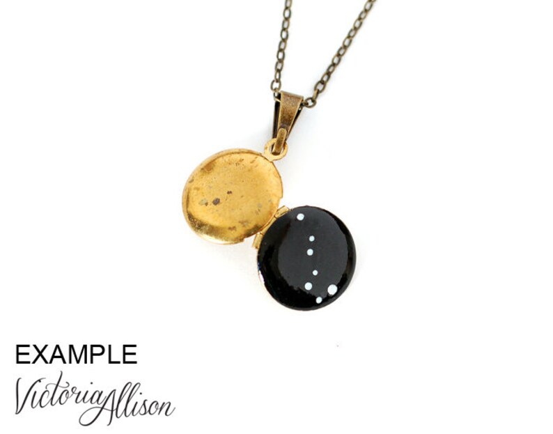 Little Dipper Sisters Big Dipper Hand-Painted Ursa Major Mother Daughter Jewelry Ursa Minor Constellation Locket Necklace Set