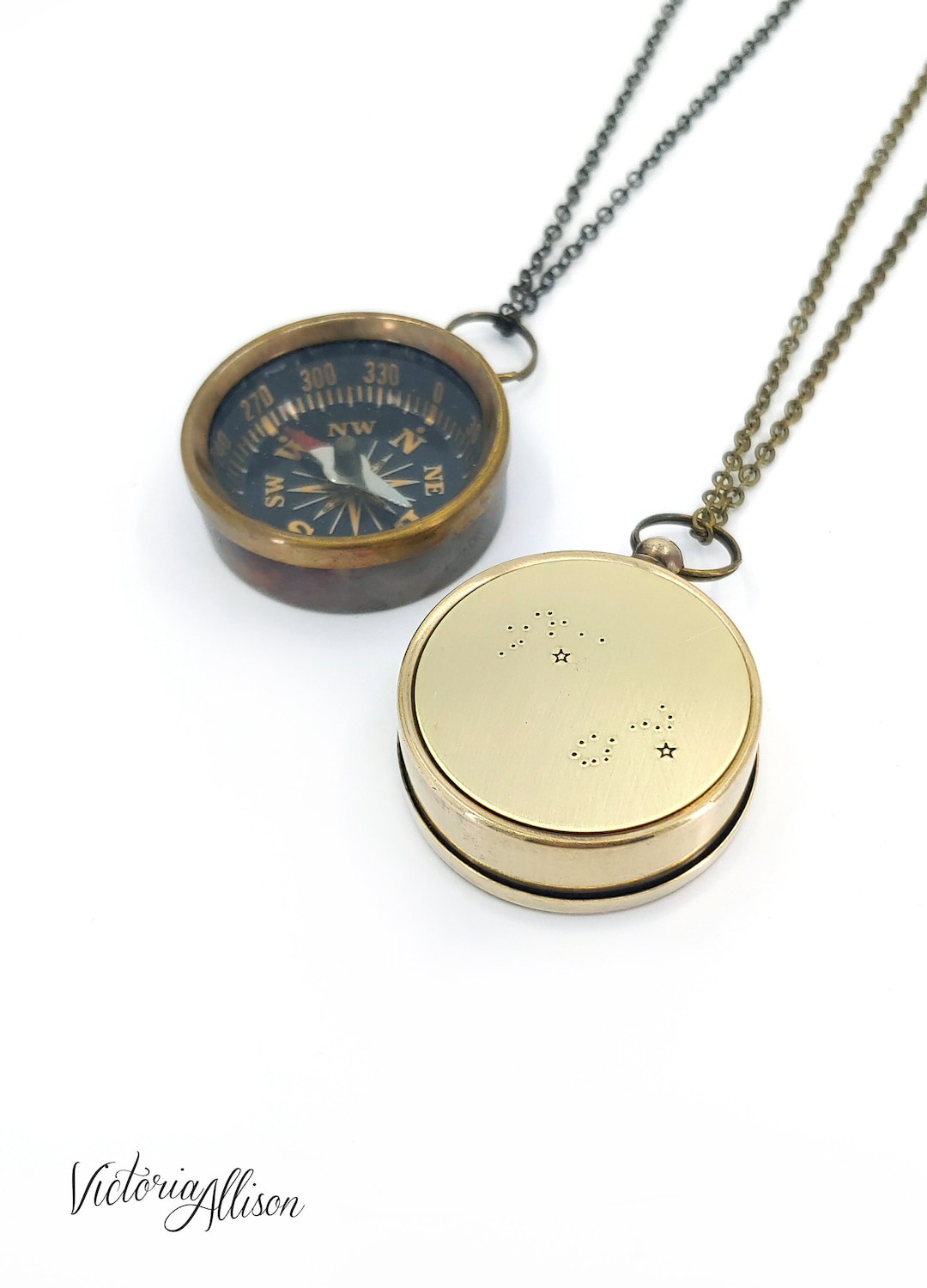 Personalized Constellation Compass With Two Constellations Etsy
