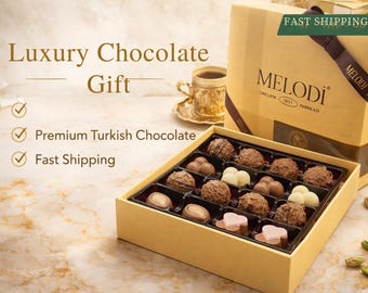 Luxury Turkish Chocolate Gift Box, Gourmet Truffles, Assorted Flavors (Fast Shipping)