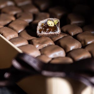 Milk Chocolate Covered Turkish Delight: Gourmet Pistachio Lokum Gift Box