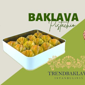 Homemade Pistachio Baklava: Turkish Honey Dessert, Birthday Treat Box