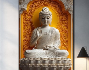 Buddha Wall Art-Tempered Glass Wall Art-Stained Glass Print-Large Wall Art-Wall Hangings-Buddha Wall Decor-Indian Wall Art-Hindu Wall Art