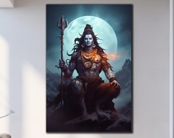 Hindu God Shiva Wall Art-Tempered Glass Wall Art-Hindu Home Decor-Abstract Wall Decor-Housewarming Gifts-Gift For Her-Shiva Wall Decor