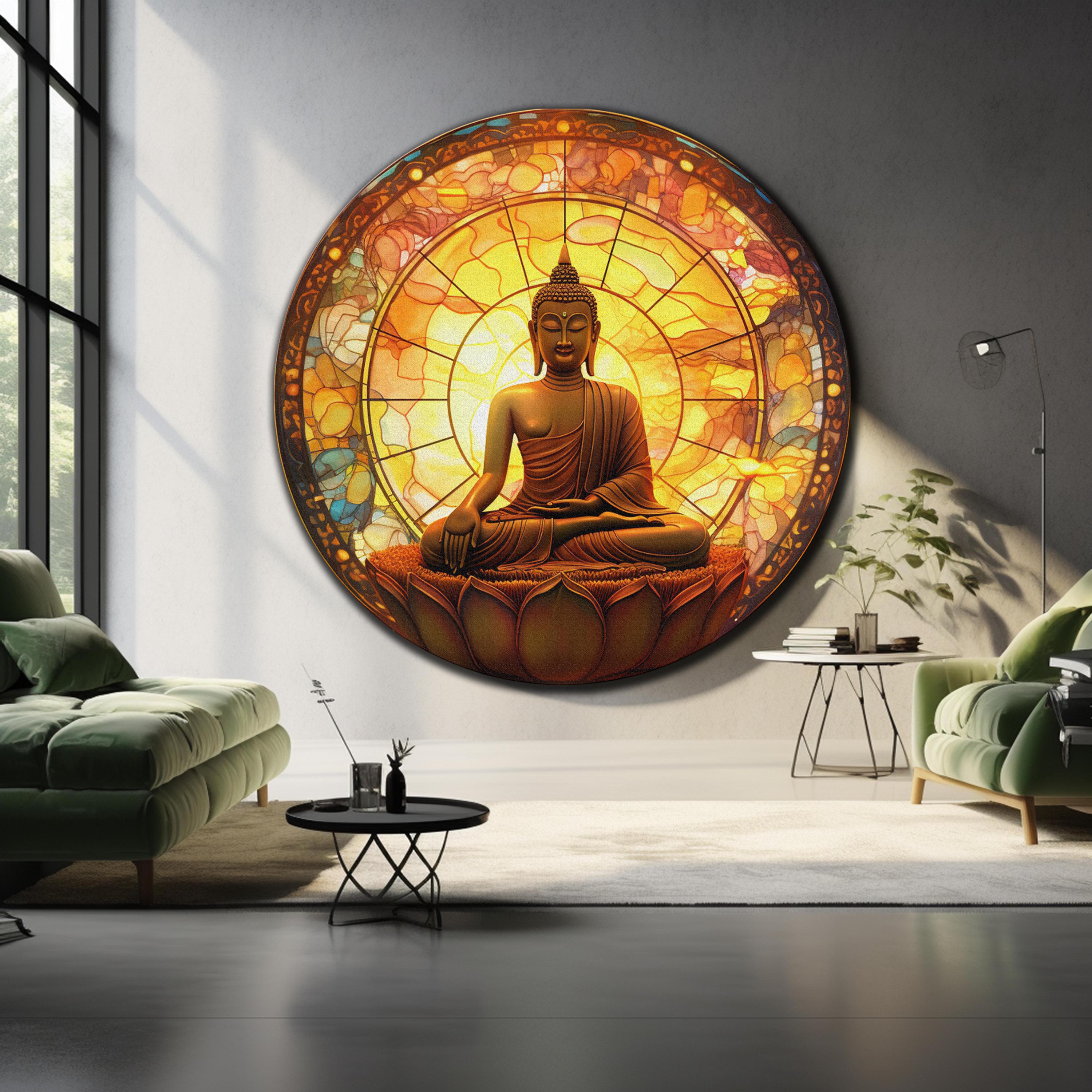 Buddha Wall Art, Tempered Glass Wall Art, Glass Printing, Large Glass ...