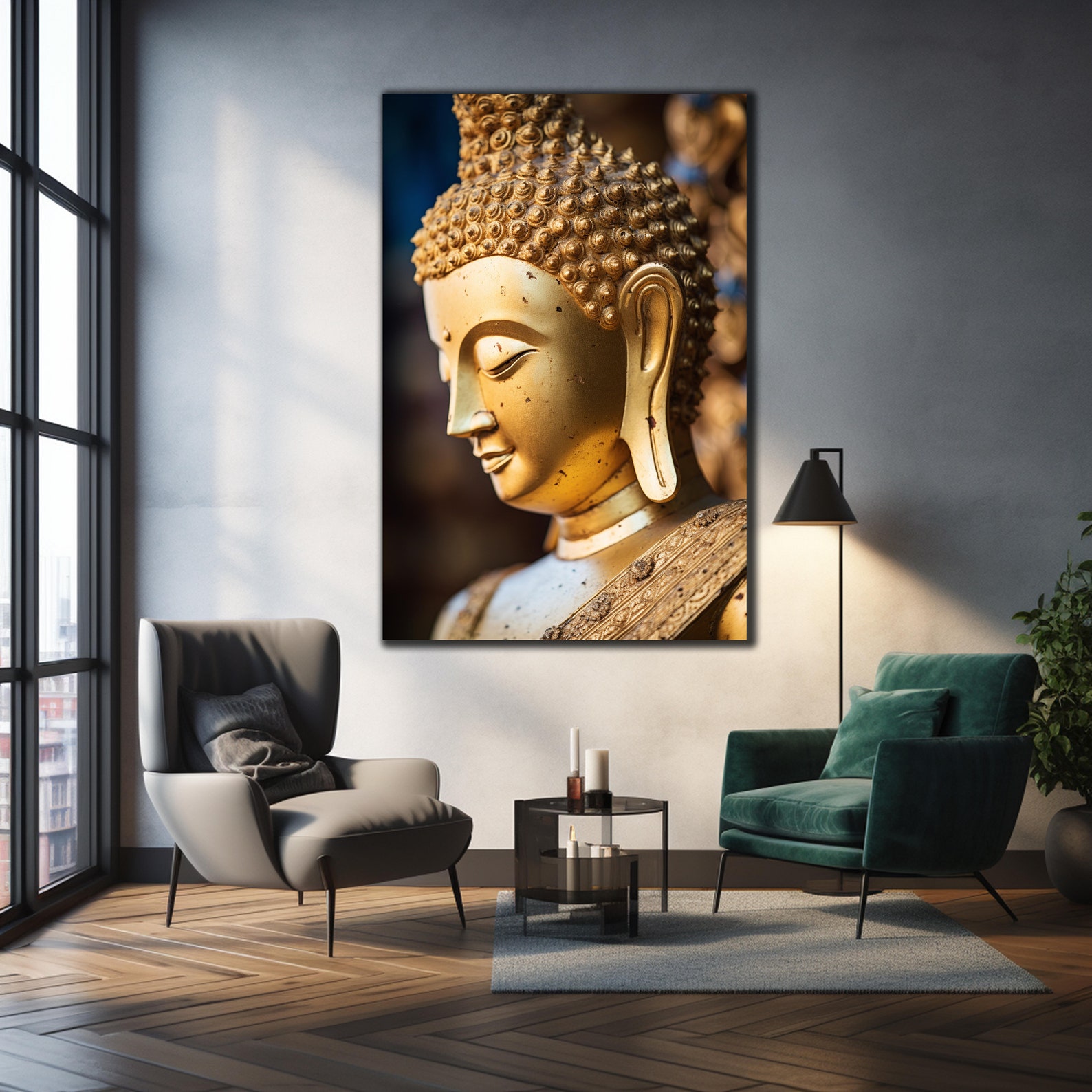 Lord Buddha Wall Art-tempered Glass Wall Art-buddhism Wall Decor-gifts ...
