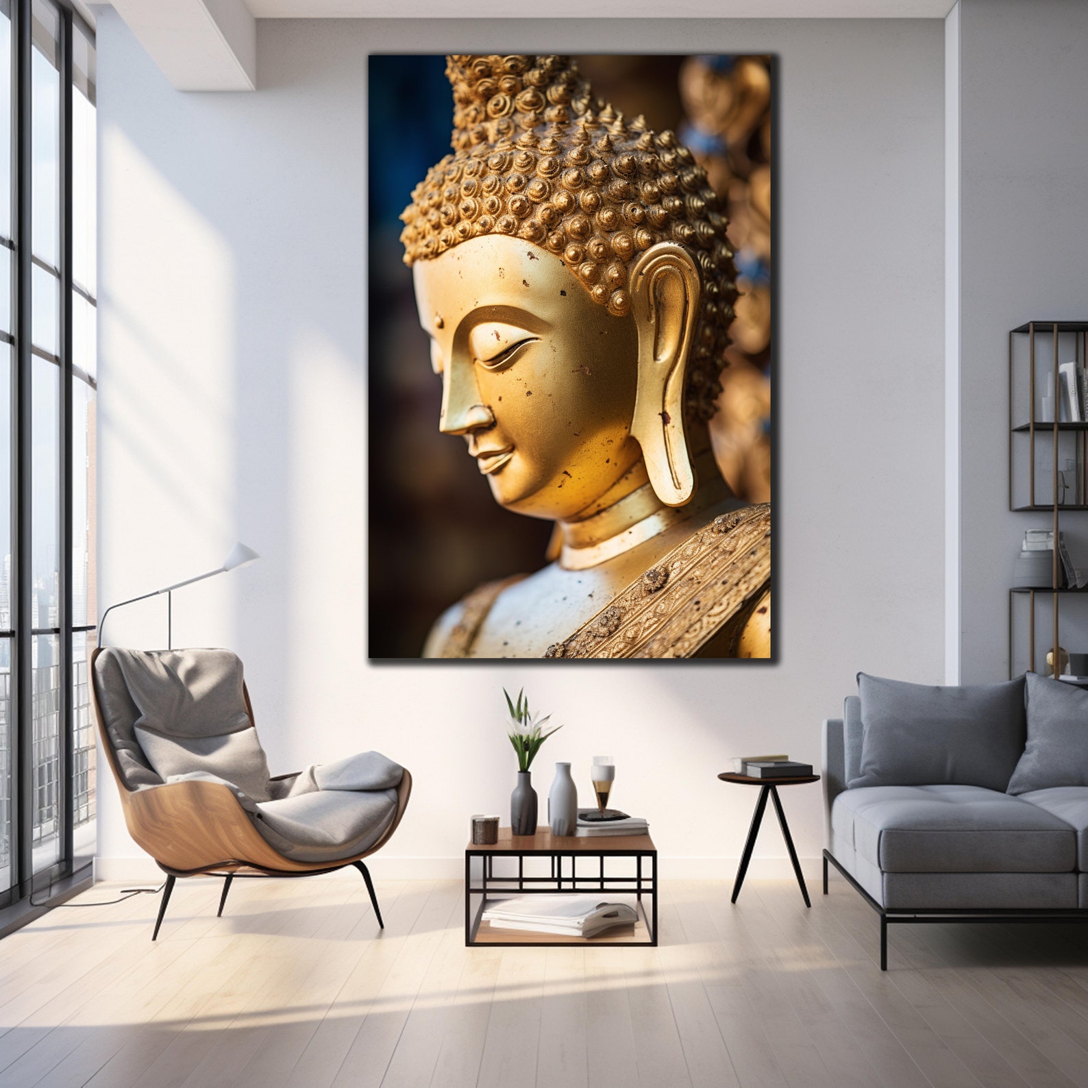 Lord Buddha Wall Art-tempered Glass Wall Art-buddhism Wall Decor-gifts ...