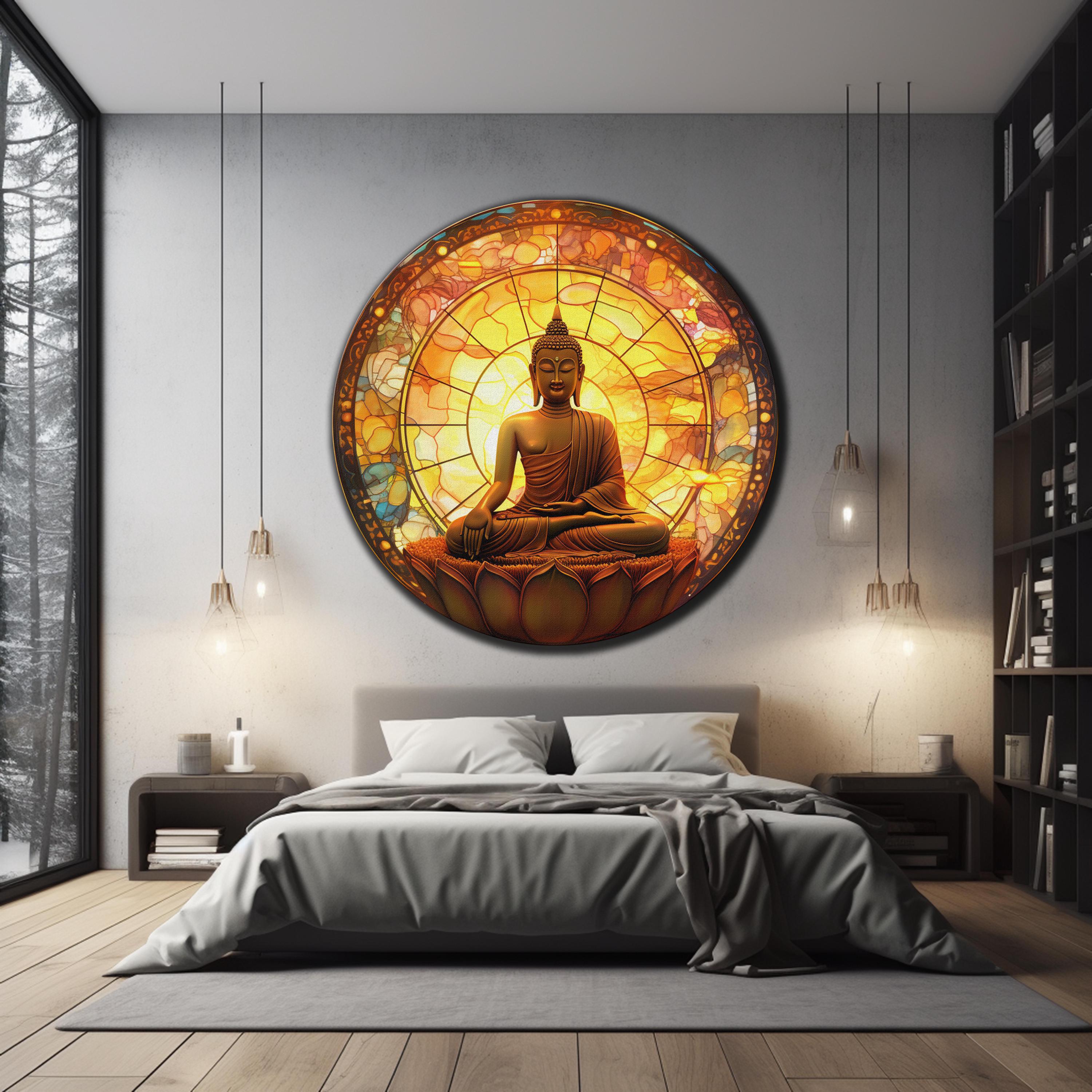 Buddha Wall Art, Tempered Glass Wall Art, Glass Printing, Large Glass ...
