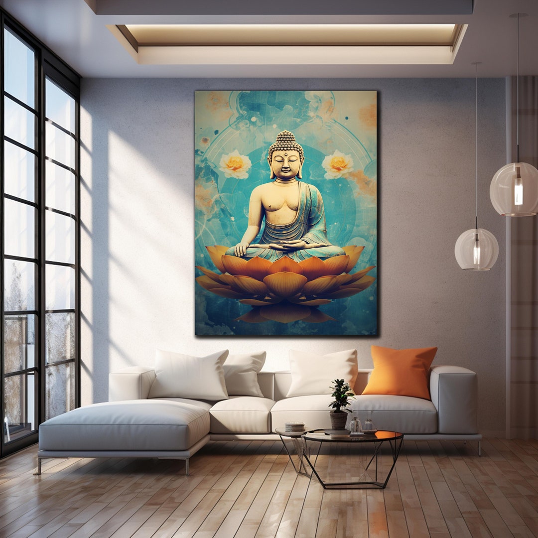 Lord Buddha Wall Art-tempered Glass Wall Art-buddhism Wall Decor-gifts ...