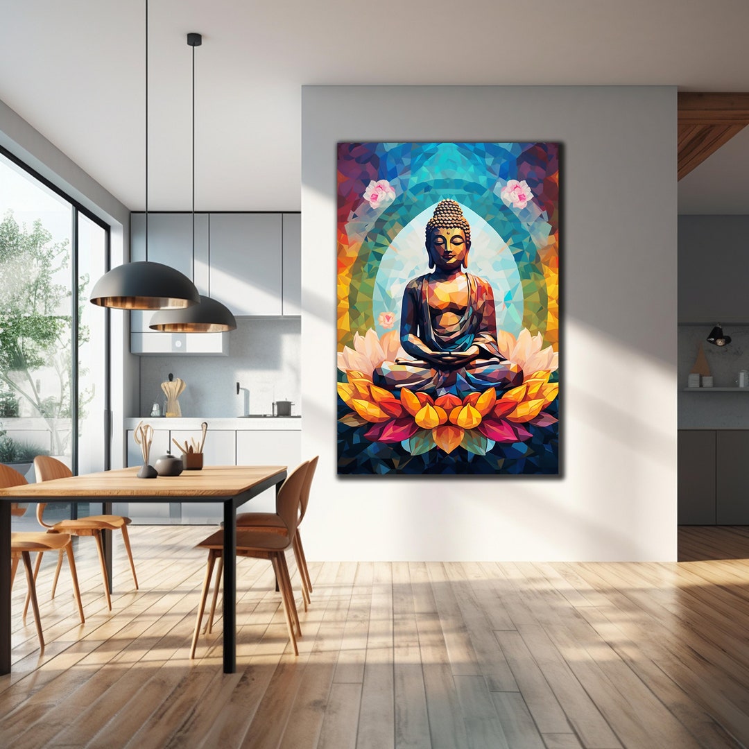 Lord Buddha Wall Art-tempered Glass Wall Art-buddhism Wall Decor-gifts ...