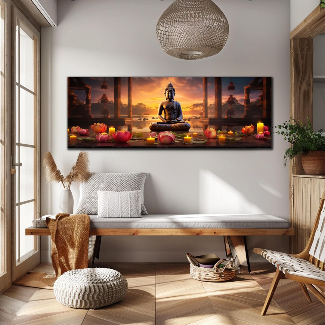 Buddha Wall Art-tempered Glass Wall Art-large Glass Wall Art-buddha ...