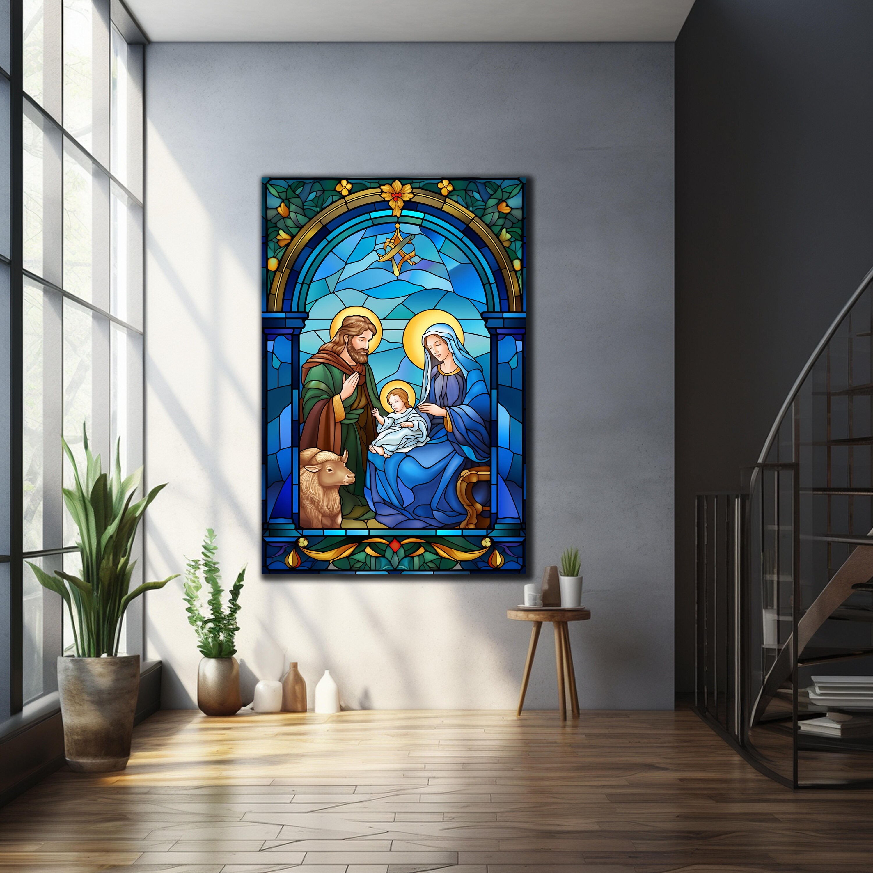 Holy Family Wall Art-tempered Glass Wall Art-nativity Wall Decor-glass ...