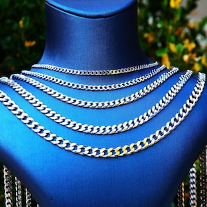 925 Sterling Silver Curb Chain Necklace Dainty Cuban Link Chain for Men Silver Unisex Jewelry Silver Necklace for Men Christmas Gift for Him