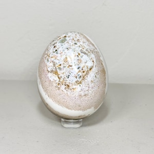 Polychrome Jasper Egg – Soft Rosy Hues with Pastel Accents for Gifting, Altar Decor, or Meditation – 0.6 lbs