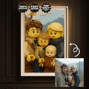 Retrato personalizado inspirado en "LEGO" / Retrato personalizado único / Descarga digital