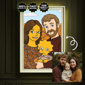 Custom Portrait inspired by "Simpsons" | Custom Portrait from your Photo | Digital Art