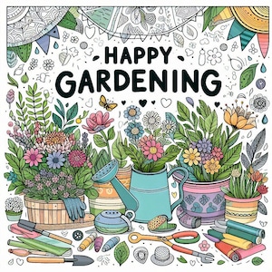 Plant Prize Inside! Happy Gardening Coloring Book with Special Prize Inside