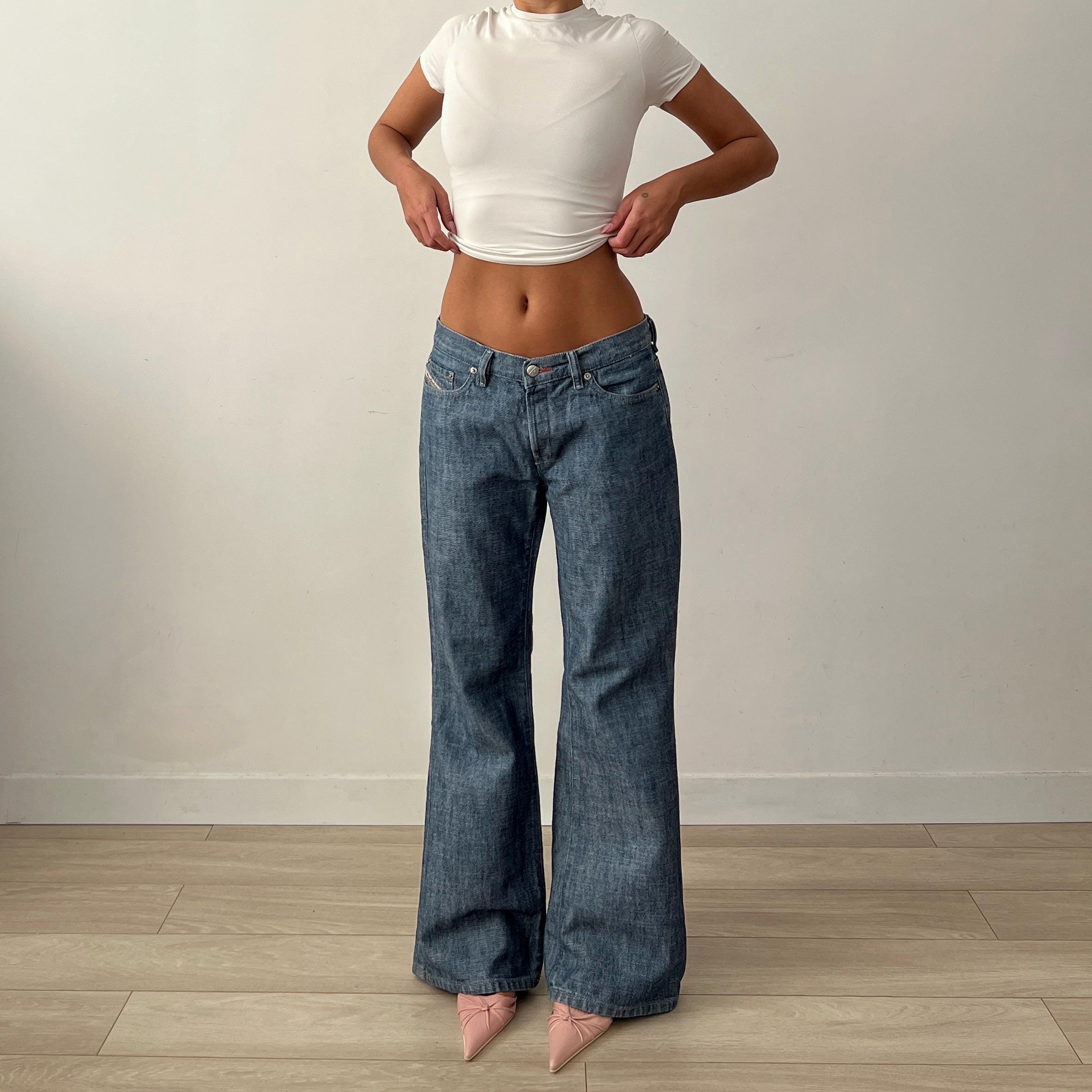 Vintage Diesel Flared Jeans Made in Italy / Bootcut Blue Denim