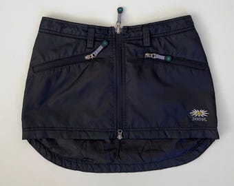 Skhoop Warm Down Full Double Zip Mini Skirt Black Size M