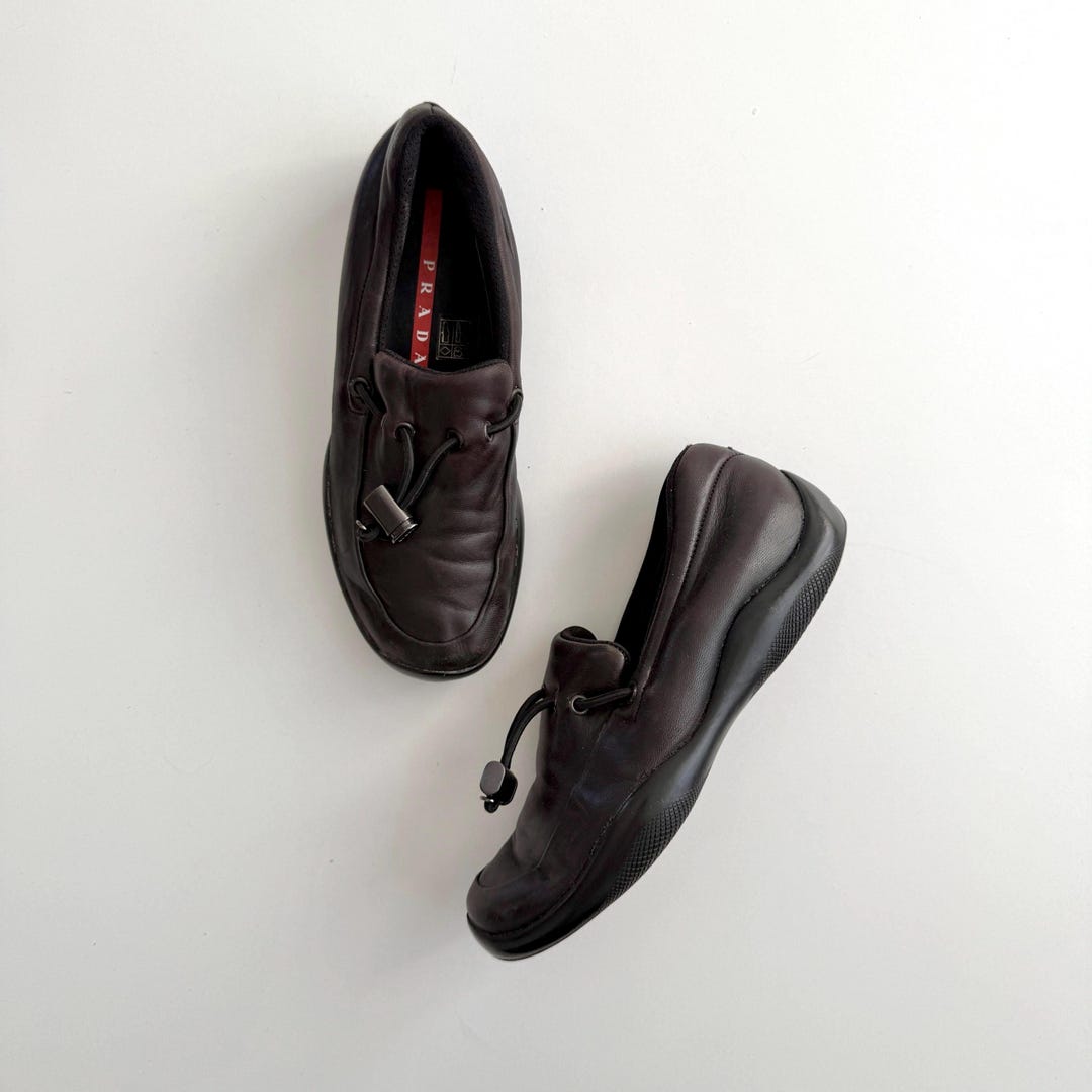 靴 00s PRADA ribbon flat shoes Vtg Prada SS2003 Green Brocade Flat Shoes 37 | eBay