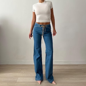 Y2k Jeans Lace Up - Etsy Canada