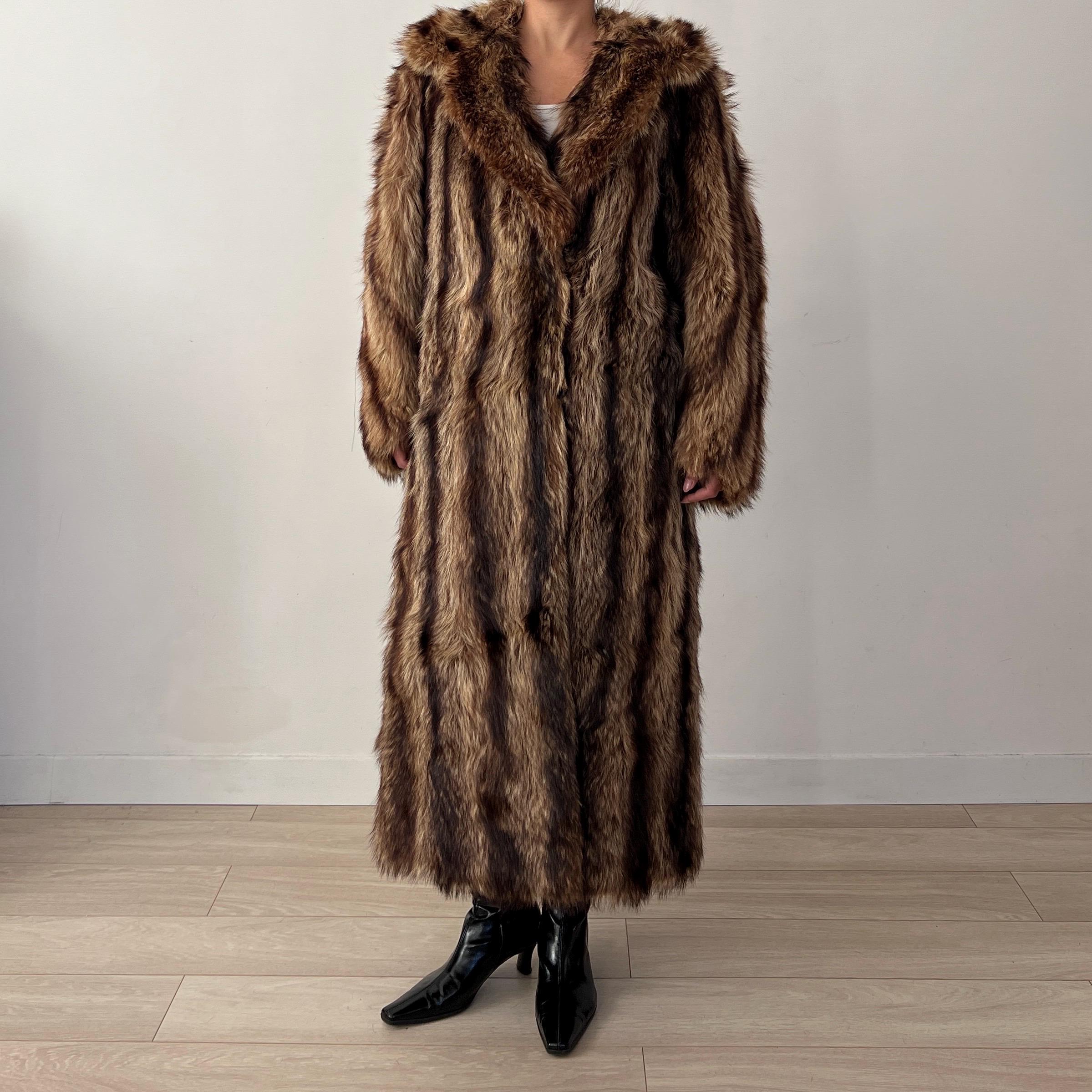 Handmade Women's Real Raccoon Fur Cuffs - Natural Brown Fur Sleeves For Coat & Jacket