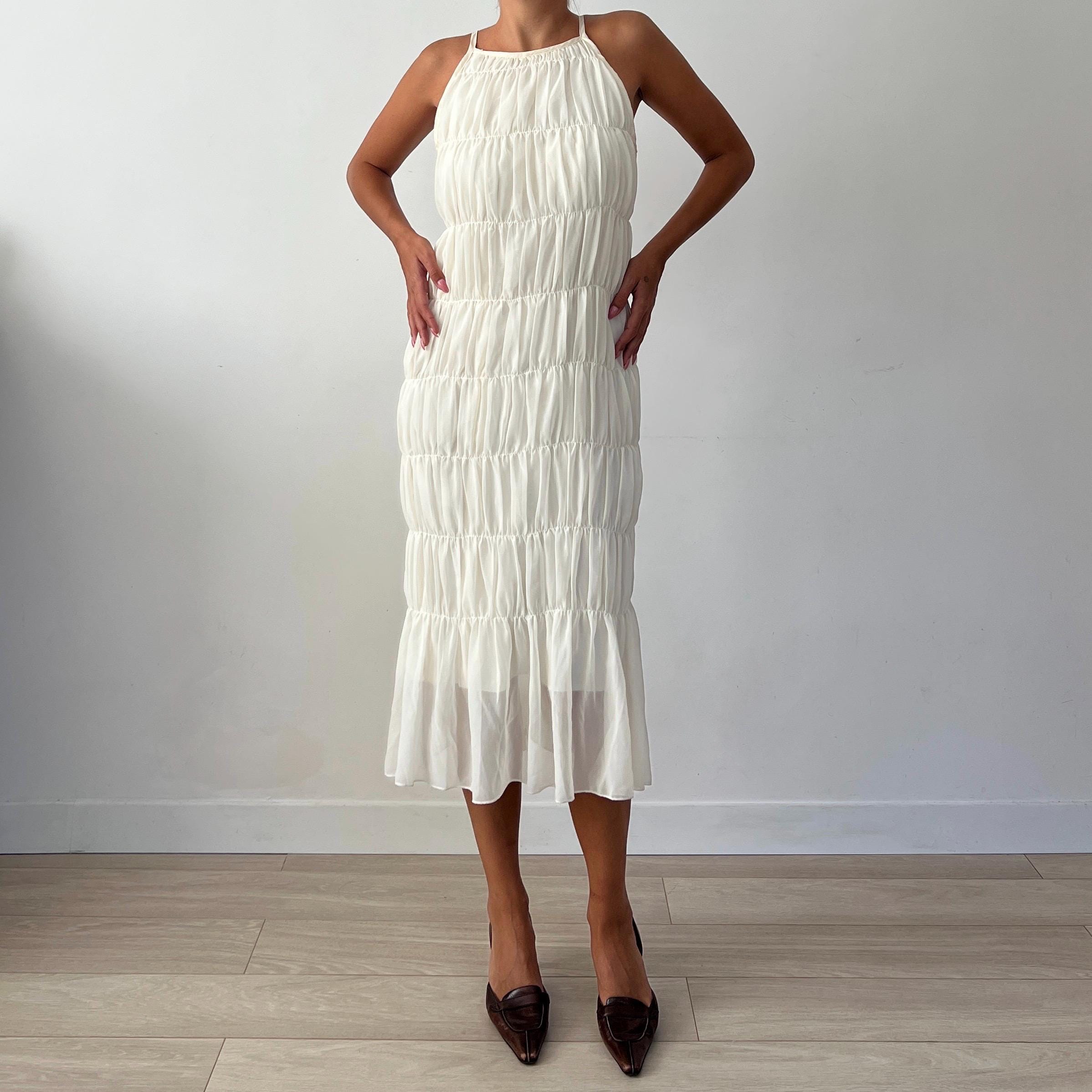 cream a line midi dress I'm Enchanting Midi Dress - Cream