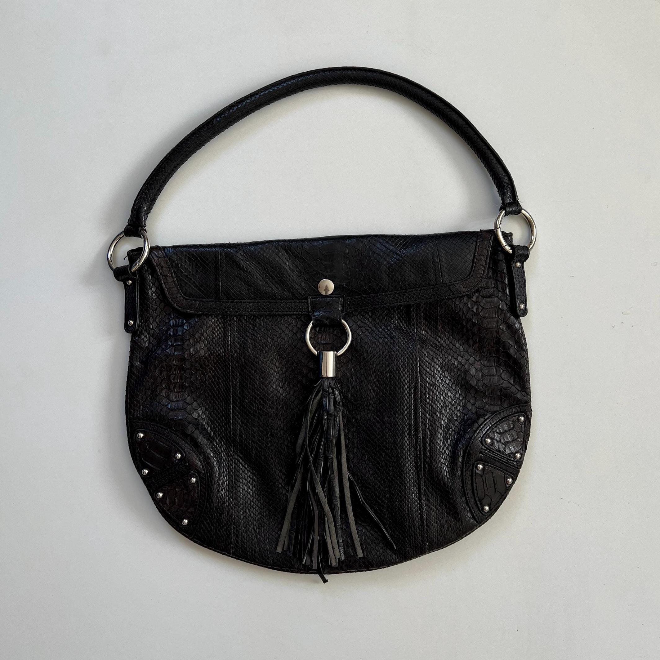 Vero Pitone Leather Python Fringe Bag Italy - Etsy