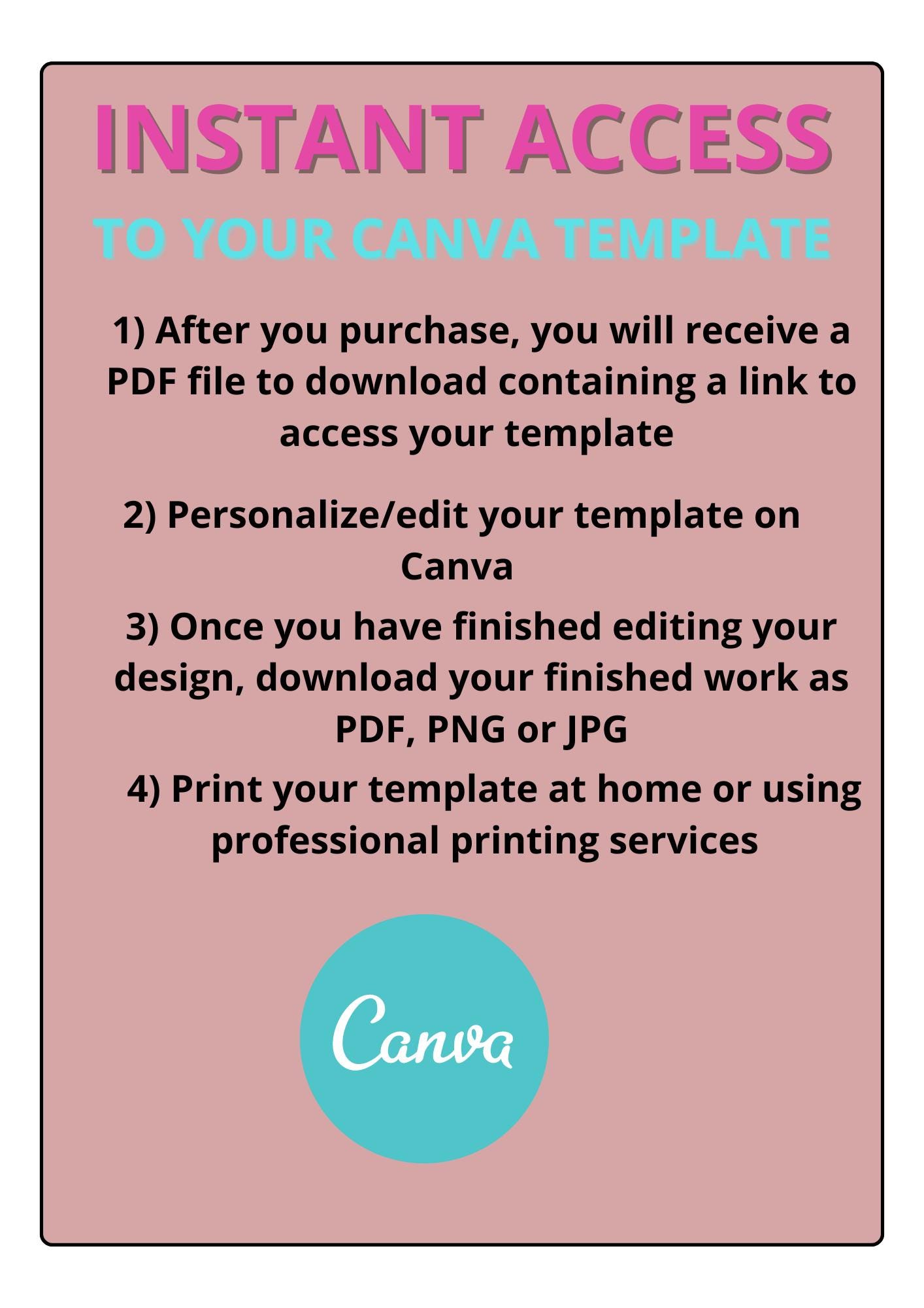 Editable in CANVA Business Thank You Insert Card Template Modern Pink ...