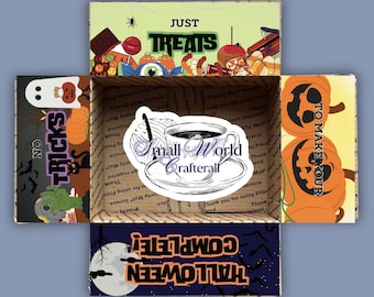 Halloween Care Package Box Flaps, Spooky Treats, Long Distance Gift (Digital Download PDF)