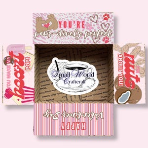 Long Distance Valentines Day Care Package Box Flap Printable Decoration (Digital Download)