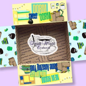 College Move-In Care Package Box Flaps | Dorm Decor (PDF Pattern)