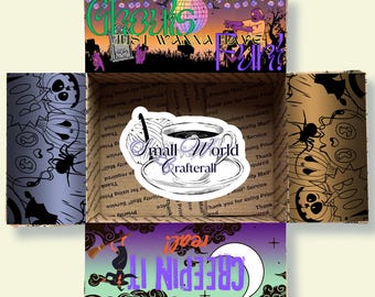 Halloween Care Package Flaps Printable, Spooky Gift Box (Digital Download)
